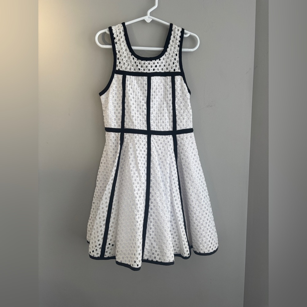 Bloom White and Black Casual Kids Dress
